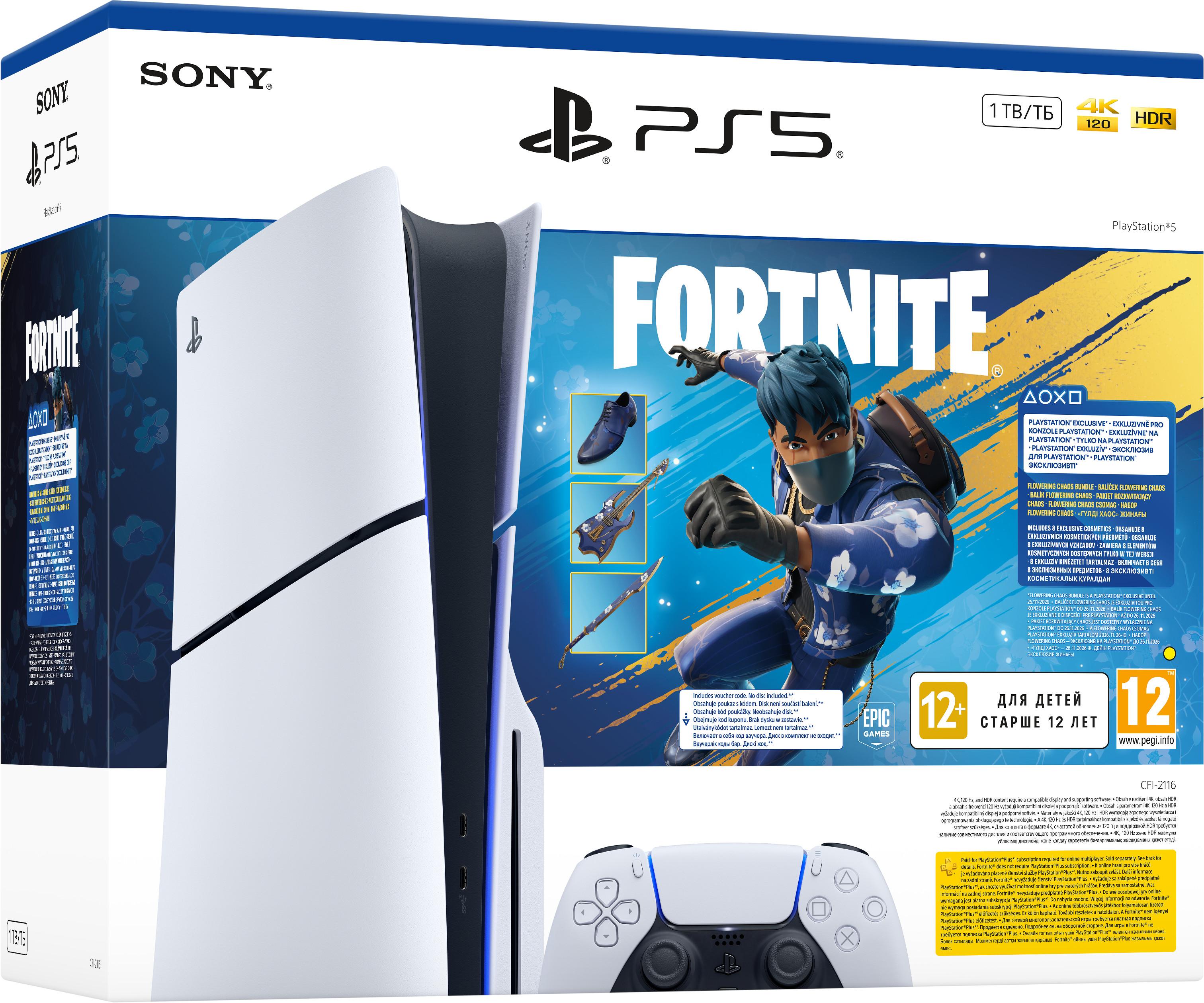 Конзола PlayStation 5 (Slim) - Fortnite Flowering Chaos Bundle