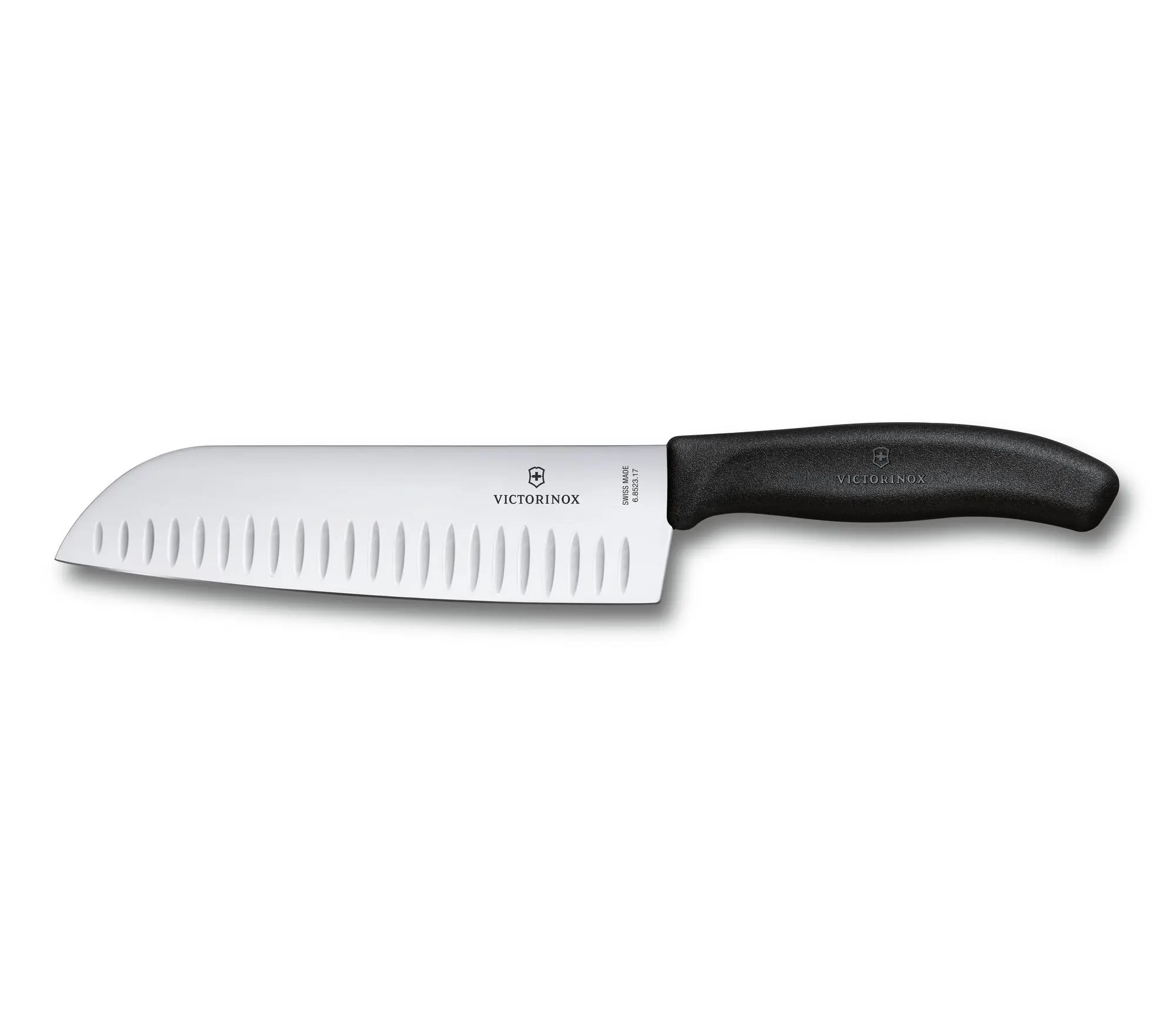 Кухненски нож Victorinox Swiss Classic Santoku Knife, набраздено острие 170 мм, черeн, блистер | JAR Computers Кухненски нож Victorinox Swiss Classic Santoku Knife, набраздено острие 170 мм, черeн, блистер