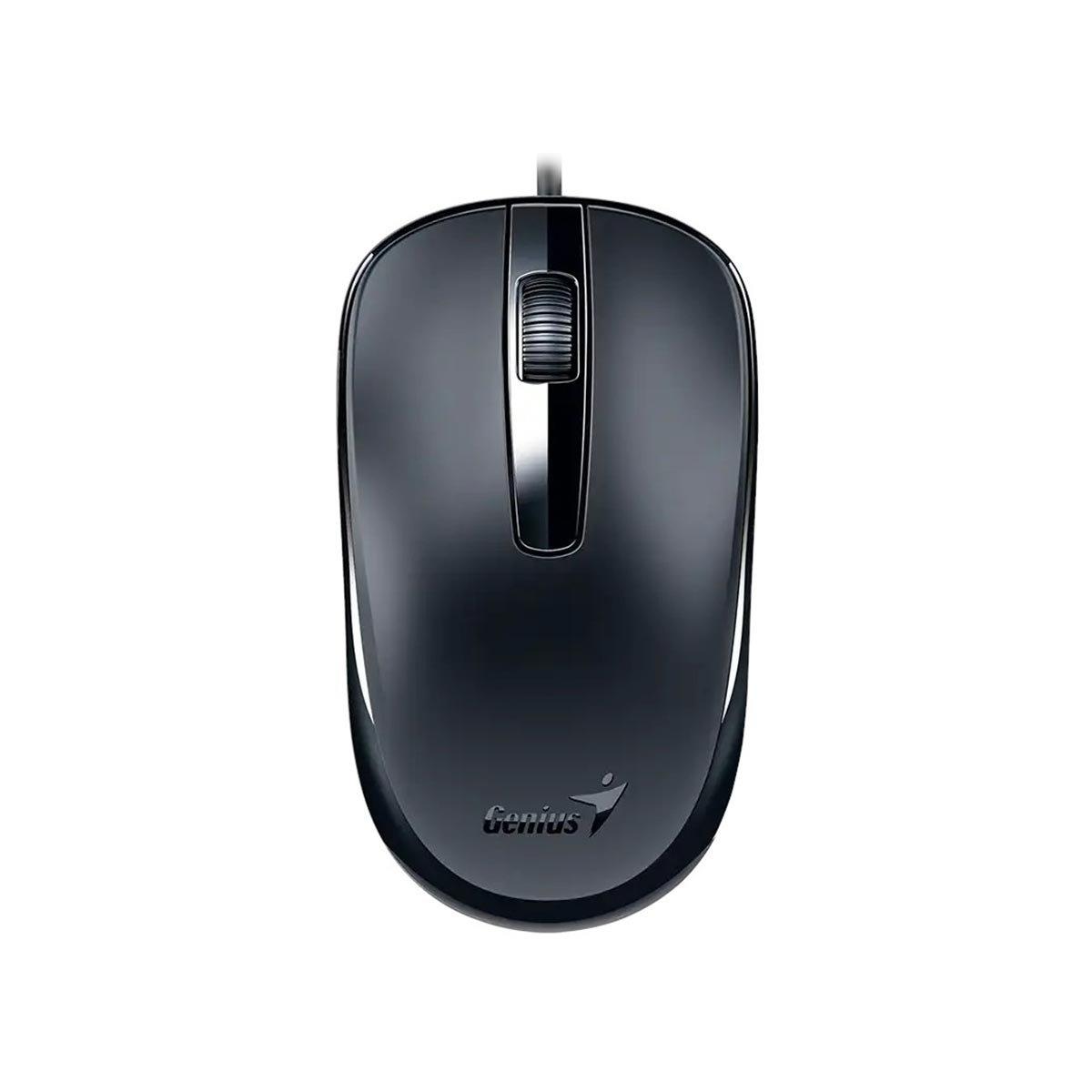 Мишка Genius DX-120, с кабел, USB Type-A, 3 бутона, черна