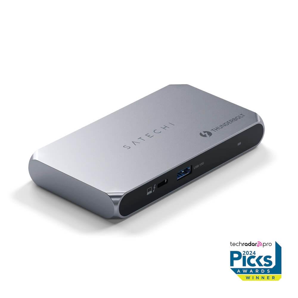 Мултифункционален хъб за свързване на допълнителна периферия за компютри с USB-C (тъмносив) - Satechi Thunderbolt 4 Slim Hub Pro | JAR Computers Мултифункционален хъб за свързване на допълнителна периферия за компютри с USB-C (тъмносив) - Satechi Thunderbolt 4 Slim Hub Pro