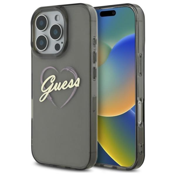 GUESS Калъф Apple iPhone 16 Pro Max, Hardcase IML Heart, черен - GUHCP16XHCHGSPK | JAR Computers GUESS Калъф Apple iPhone 16 Pro Max, Hardcase IML Heart, черен - GUHCP16XHCHGSPK