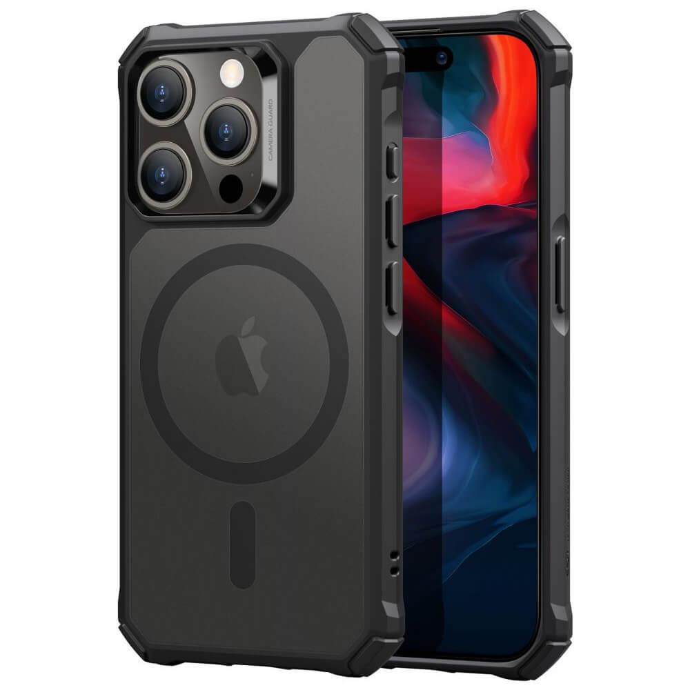 Хибриден удароустойчив кейс с MagSafe за iPhone 15 Pro - ESR Air Armor HaloLock MagSafe Case (черен-мат) | JAR Computers Хибриден удароустойчив кейс с MagSafe за iPhone 15 Pro - ESR Air Armor HaloLock MagSafe Case (черен-мат)