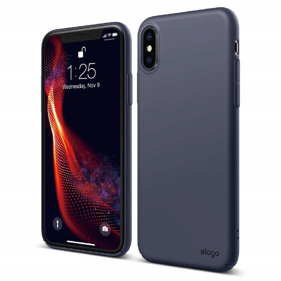 Качествен поликарбонатов кейс за iPhone XS - Elago Slim Fit Case (тъмносин) | JAR Computers Качествен поликарбонатов кейс за iPhone XS - Elago Slim Fit Case (тъмносин)