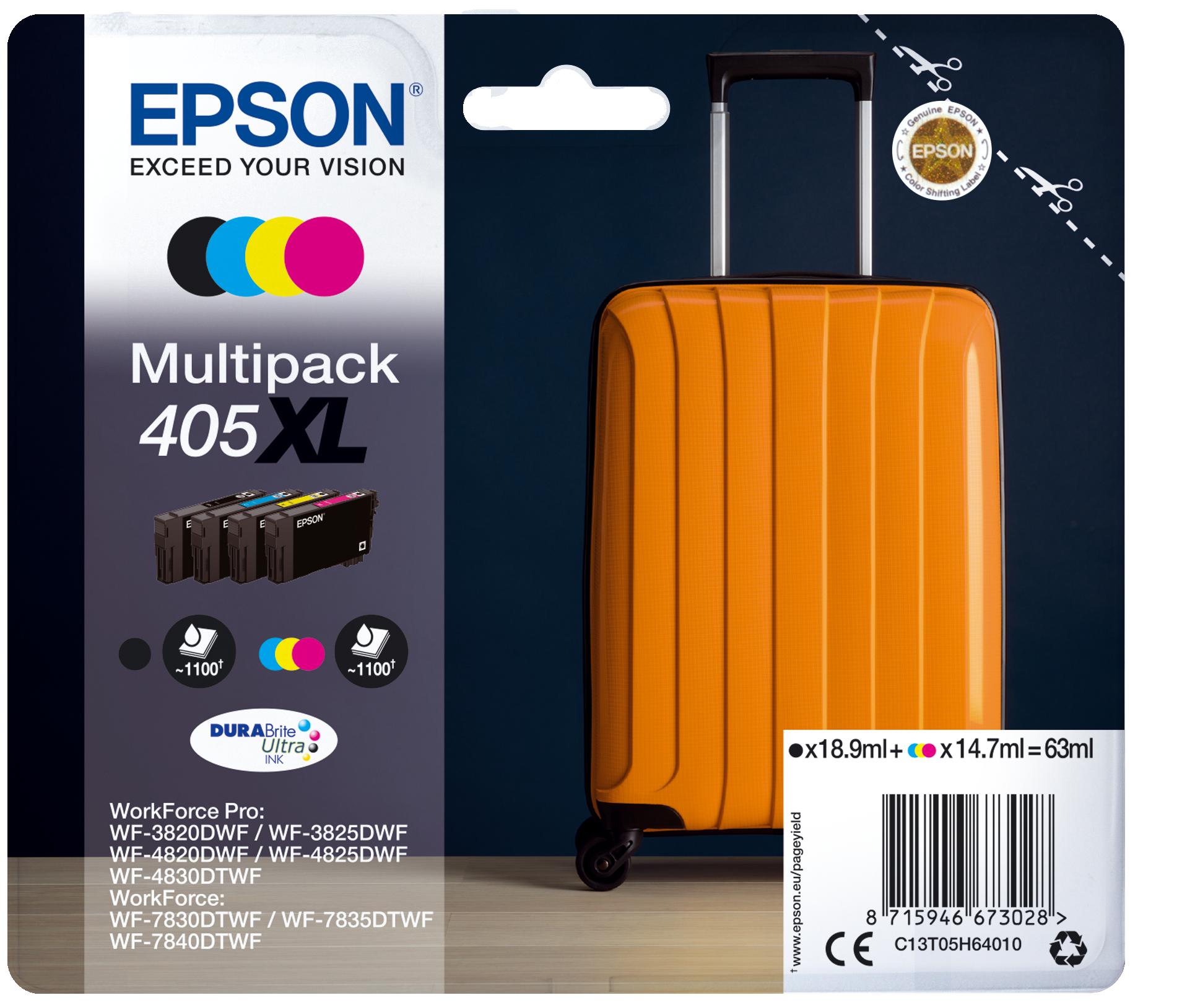 Комплект 4 глави за Epson WorkForce Pro WF4800/WF3800/WF7800 Series - Ink - /405XL/ / C13T05H64010 - BK/C/M/Y - XL - Multipack - PN C13T05H64010 | JAR Computers Комплект 4 глави за Epson WorkForce Pro WF4800/WF3800/WF7800 Series - Ink - /405XL/ / C13T05H64010 - BK/C/M/Y - XL - Multipack - PN C13T05H64010