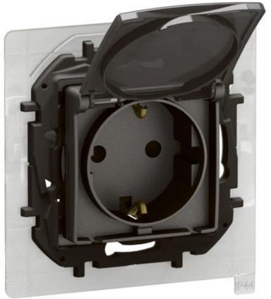 Контакт ШУКО 16A с капак IP44 и детска защита цвят Сив Niloe New Legrand | JAR Computers Контакт ШУКО 16A с капак IP44 и детска защита цвят Сив Niloe New Legrand