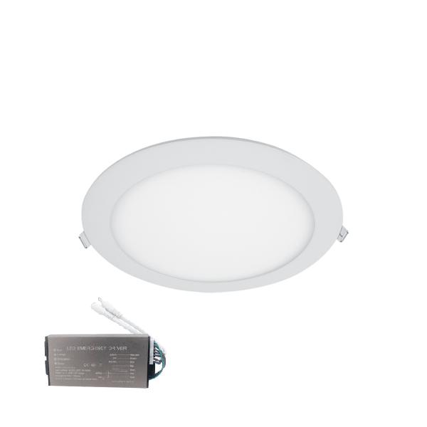 LED ПАНЕЛ КРЪГЪЛ ВГРАДЕН МОНТАЖ 12W 4000K+ АВАРИЕН БЛОК