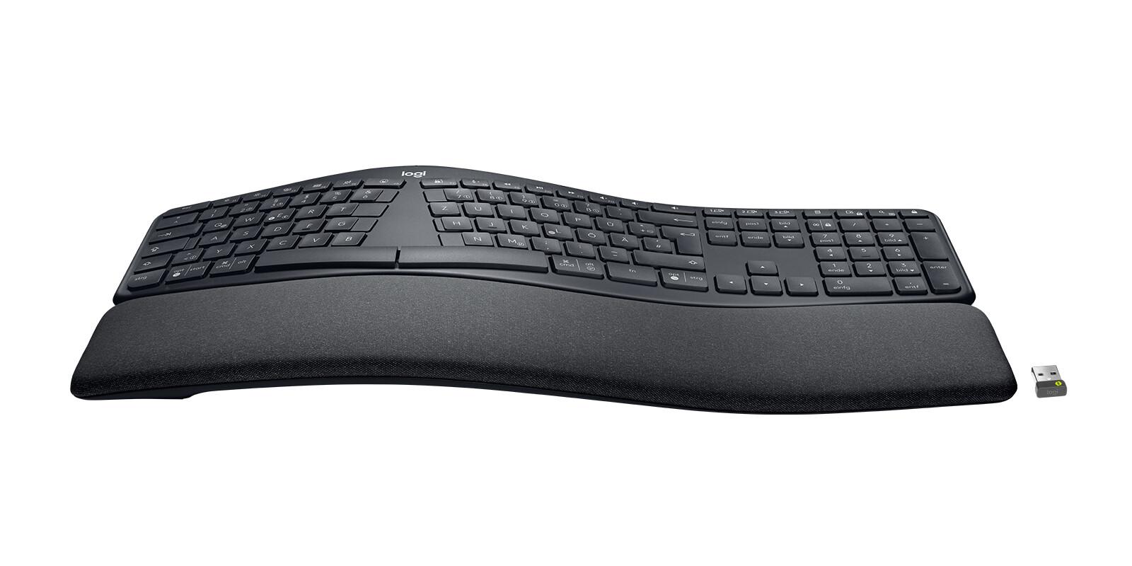 Logitech ERGO K860 Split for Business клавиатура Офис Блутут QWERTZ Немски Графит