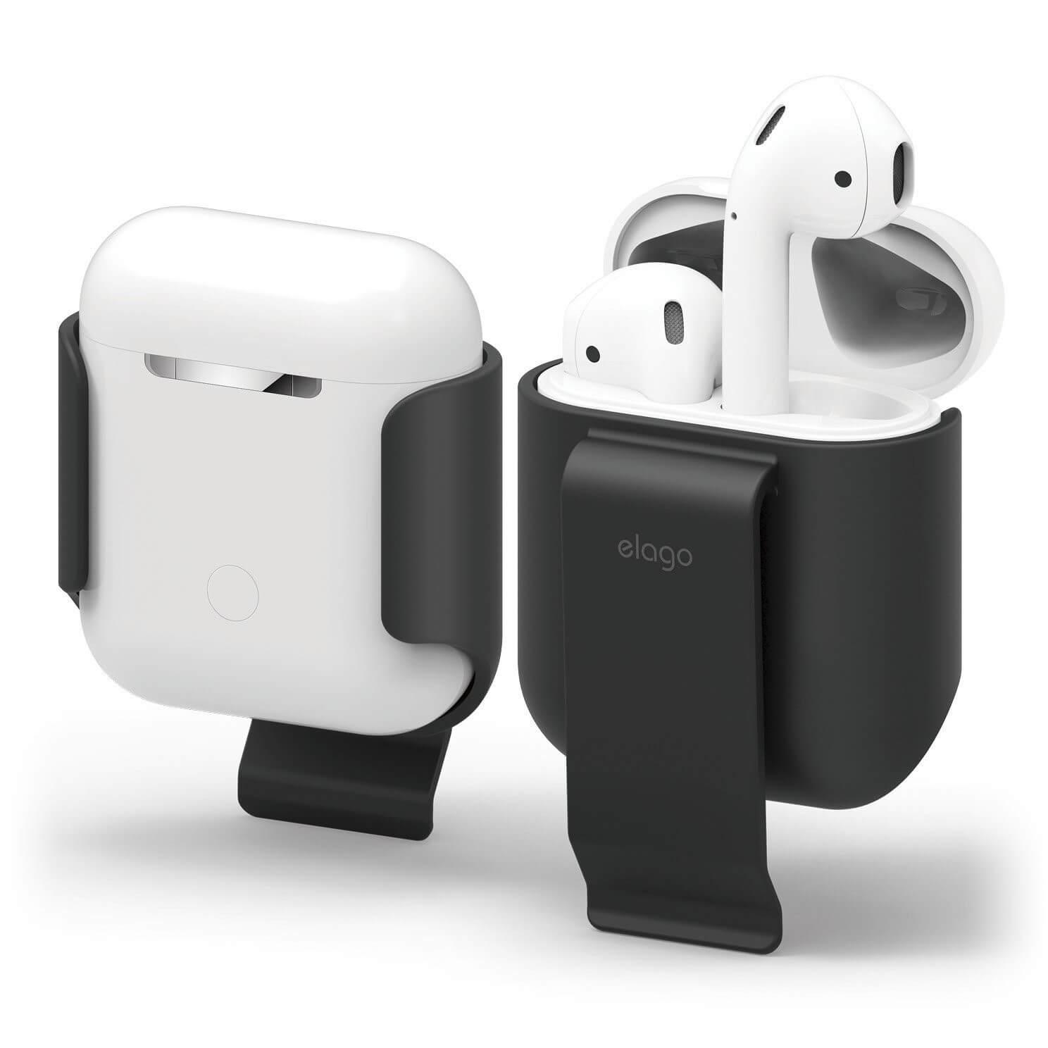 Полимерна щипка за оригиналния калъф на Apple Airpods - Elago Airpods Carrying Clip (черен) | JAR Computers Полимерна щипка за оригиналния калъф на Apple Airpods - Elago Airpods Carrying Clip (черен)