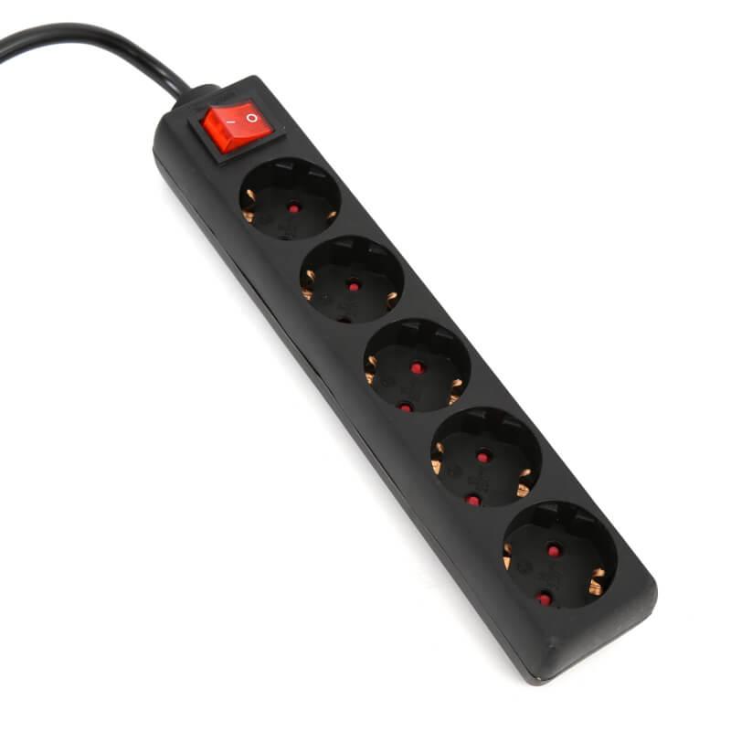 Разклонител за зареждане на техника и мобилни устройства (16A) - Omega Power Supplier Extension Cord 5 German 1.5 m (черен) | JAR Computers Разклонител за зареждане на техника и мобилни устройства (16A) - Omega Power Supplier Extension Cord 5 German 1.5 m (черен)