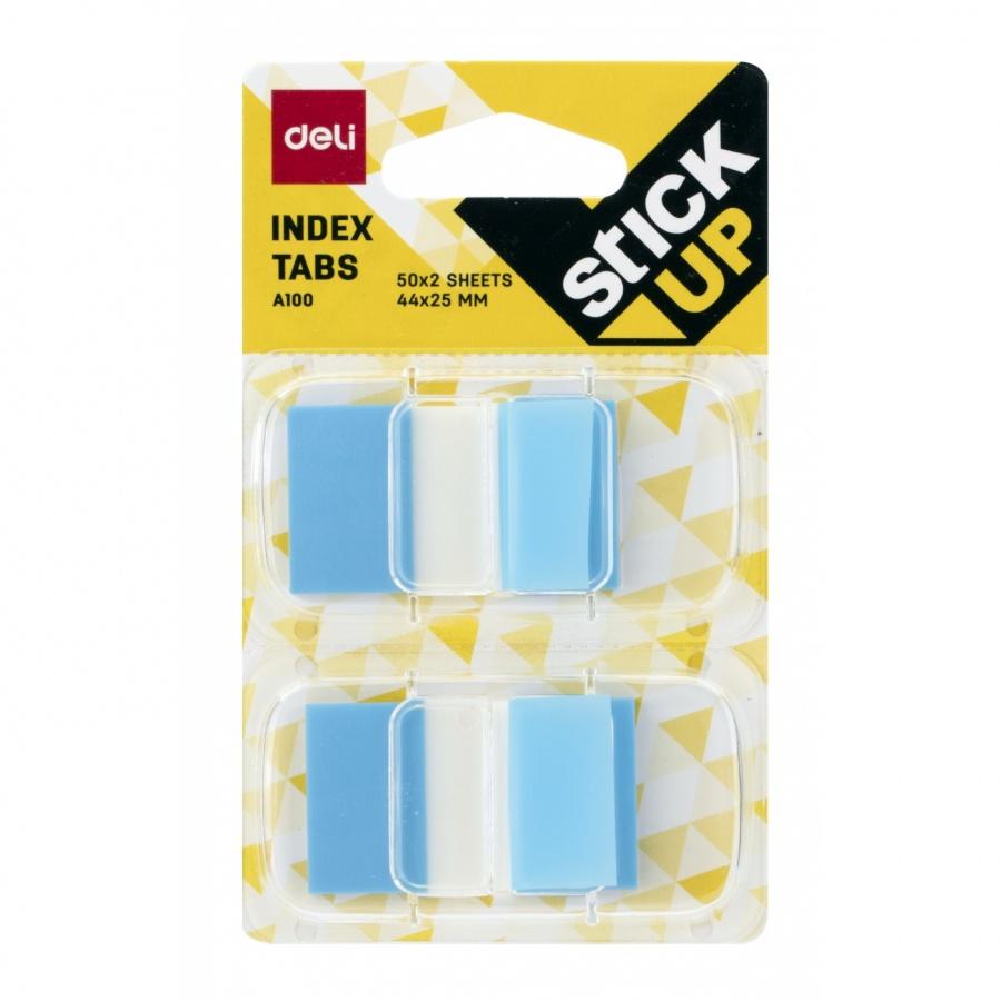 Самозалепващи индекси с диспенсър Deli Stick Up EA10001, PVC, 25х44 мм, 2х50 л., неоново сини | JAR Computers Самозалепващи индекси с диспенсър Deli Stick Up EA10001, PVC, 25х44 мм, 2х50 л., неоново сини