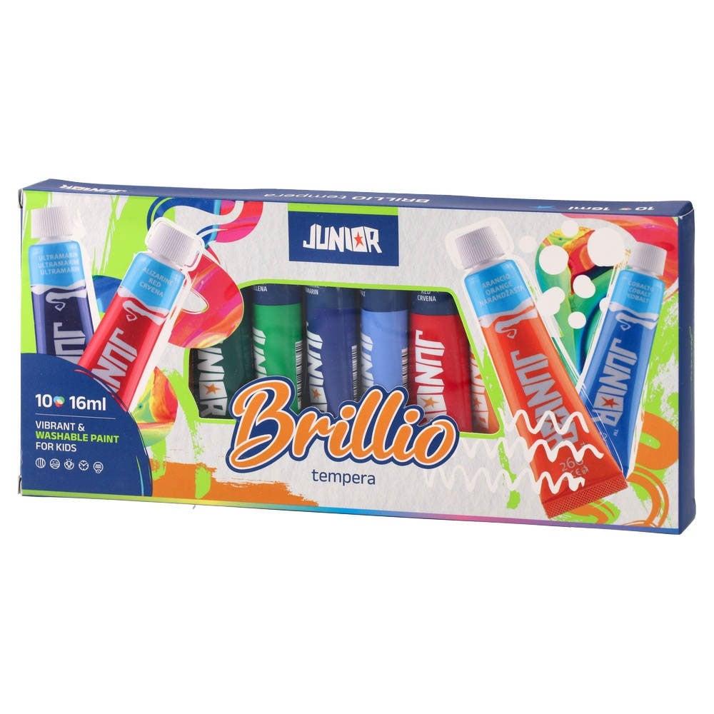 Темперни бои Junior Brillio, в тубички по 16 ml, 10 цвята | JAR Computers Темперни бои Junior Brillio, в тубички по 16 ml, 10 цвята