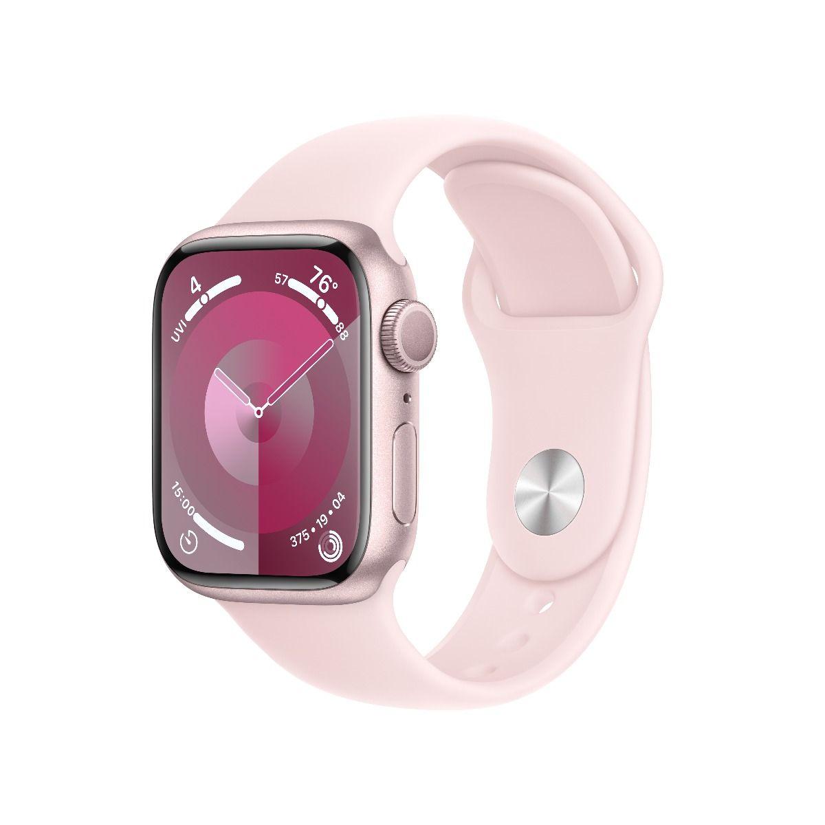 Умен часовник от Apple - Apple Watch Series 9 GPS, 45mm Pink Aluminium Case with Light Pink Sport Band M/L | JAR Computers Умен часовник от Apple - Apple Watch Series 9 GPS, 45mm Pink Aluminium Case with Light Pink Sport Band M/L