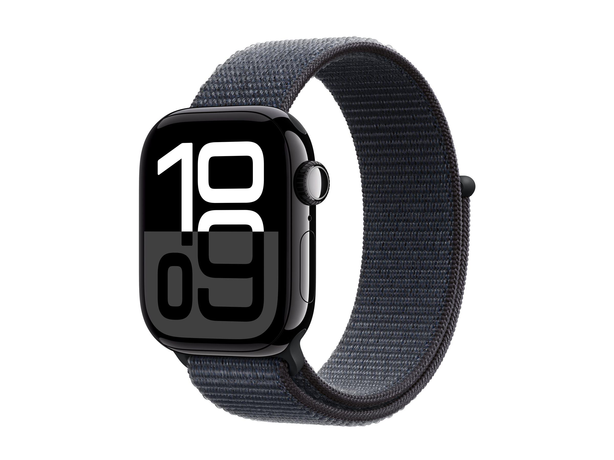 APPLE Watch Series 10 GPS + Cellular 42mm Jet Black Aluminium Case with Ink Sport Loop | JAR Computers APPLE Watch Series 10 GPS + Cellular 42mm Jet Black Aluminium Case with Ink Sport Loop