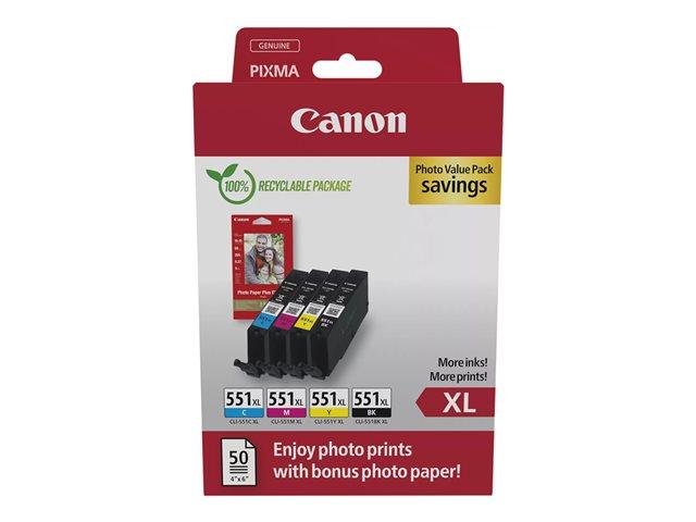 CANON CLI-551XL Ink Cartridge C/M/Y/BK + PHOTO PACK | JAR Computers CANON CLI-551XL Ink Cartridge C/M/Y/BK + PHOTO PACK