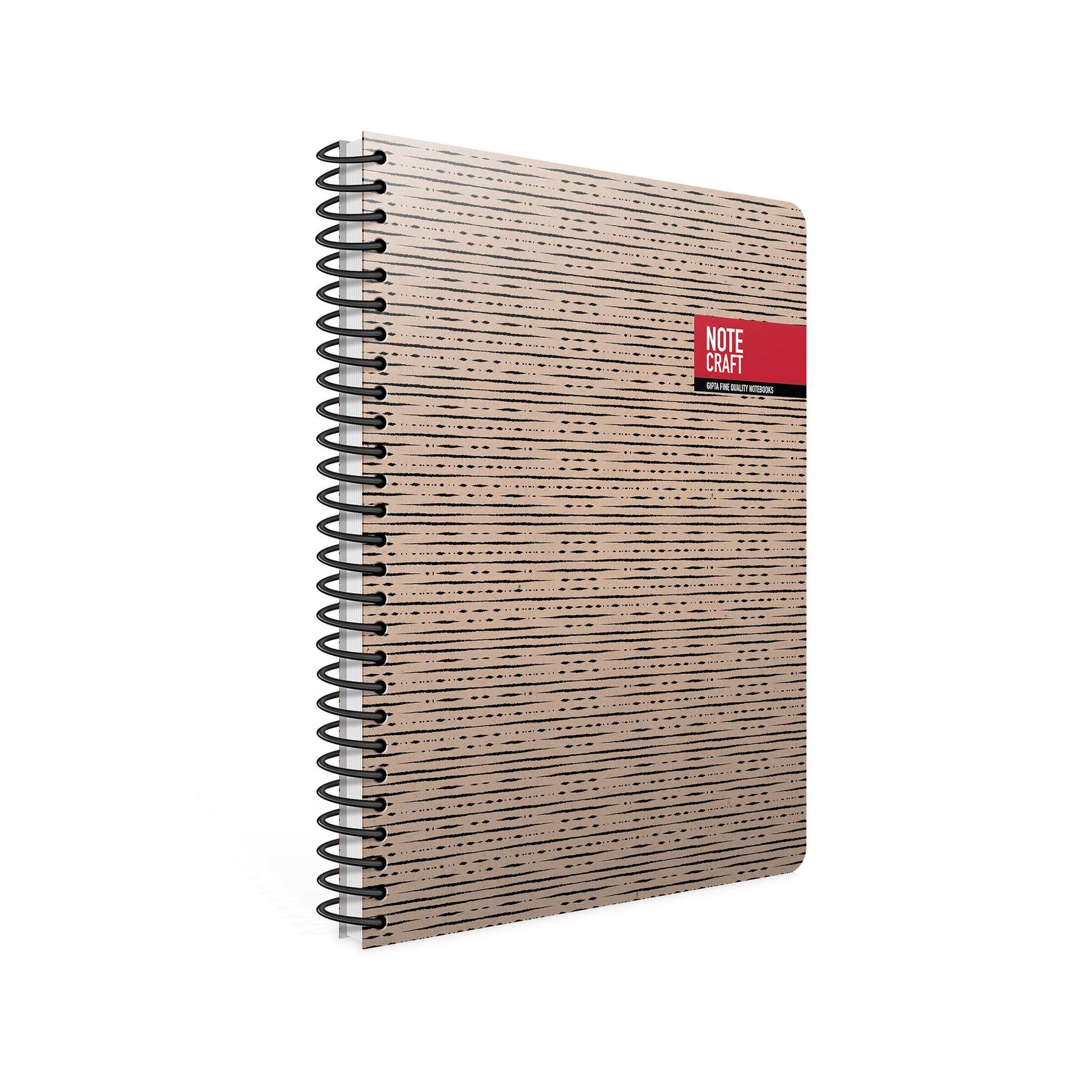 Gipta Тетрадка Notecraft, 17 х 24 cm, кремава хартия, широки редове, твърда корица, със спирала, 120 листа