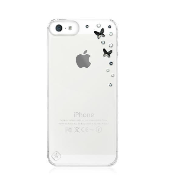 Кейс с кристали на Сваровски за iPhone 5, iPhone 5S, iPhone SE - Swarovski Butterflies Silver Night | JAR Computers Кейс с кристали на Сваровски за iPhone 5, iPhone 5S, iPhone SE - Swarovski Butterflies Silver Night
