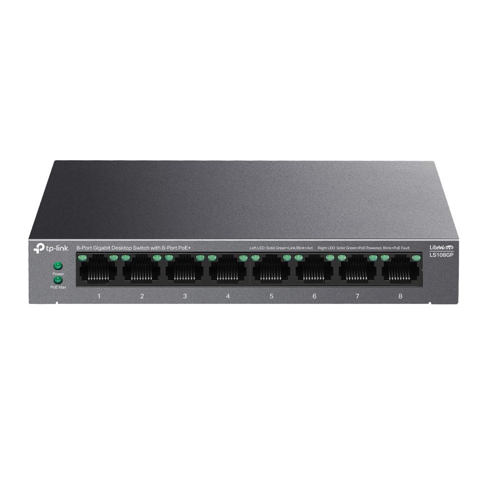 Комутатор TP-Link LS108GP 8-портов PoE+ (v) | JAR Computers Комутатор TP-Link LS108GP 8-портов PoE+ (v)