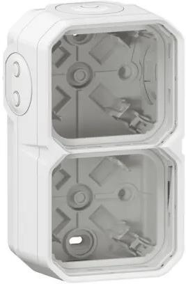 Кутия ДВОЙНА с 4х гумени мембрани за открит монтаж цвят Бял IP55 Plexo New Legrand | JAR Computers Кутия ДВОЙНА с 4х гумени мембрани за открит монтаж цвят Бял IP55 Plexo New Legrand