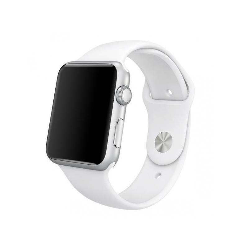 Оригинална силиконова каишка за Apple Watch 42мм, 44мм, 45мм, 46мм, Ultra, Ultra 2 49мм - Apple Sport Band White Stainless Steel Pin (reconditioned) (бял) | JAR Computers Оригинална силиконова каишка за Apple Watch 42мм, 44мм, 45мм, 46мм, Ultra, Ultra 2 49мм - Apple Sport Band White Stainless Steel Pin (reconditioned) (бял)