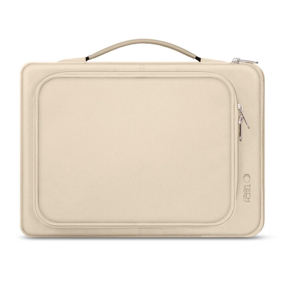 Tech-Protect Basic Laptop Bag 14 - елегантна чанта за MacBook Pro 14 М1 (2021), MacBook Pro 13 и лаптопи до 14 инча (бежов)