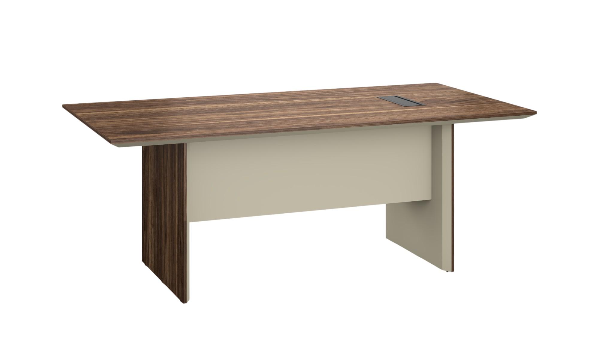 Заседателна маса RFG Lisabon, 2000 х 1000 х 750 mm, ПДЧ 40 mm, тъмен дъб и сиво