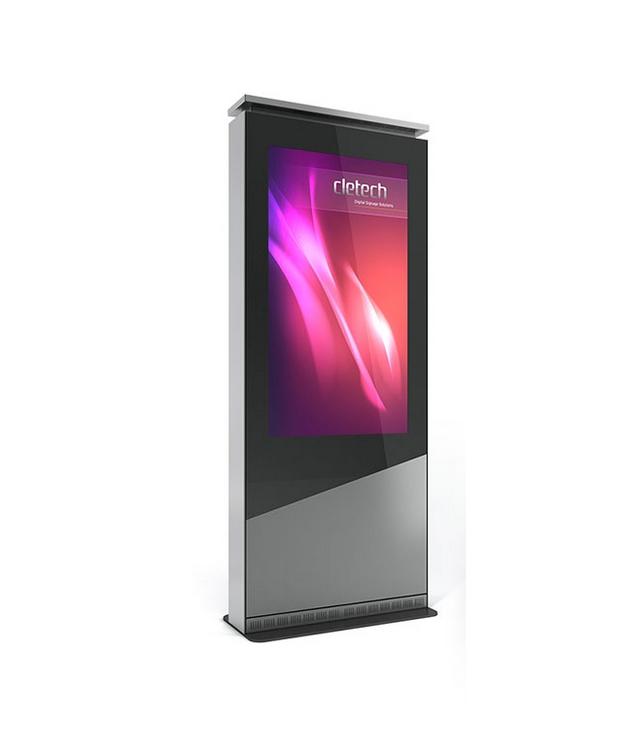 Cletech X01 Double Sided Indoor Totem Enclosure Portrait 43" Silver&Black | JAR Computers Cletech X01 Double Sided Indoor Totem Enclosure Portrait 43" Silver&Black