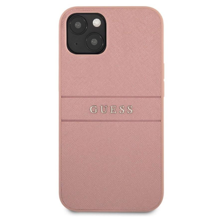 Дизайнерски кожен кейс за iPhone 13 - Guess Saffiano PU Leather Hard Case (розов) | JAR Computers Дизайнерски кожен кейс за iPhone 13 - Guess Saffiano PU Leather Hard Case (розов)