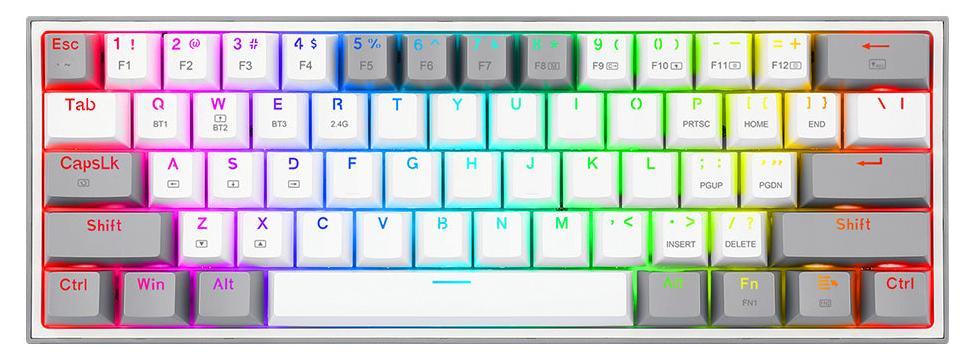 Механична клавиатура Redragon - Fizz Pro K616, безжична, Red, бяла/сива | JAR Computers Механична клавиатура Redragon - Fizz Pro K616, безжична, Red, бяла/сива
