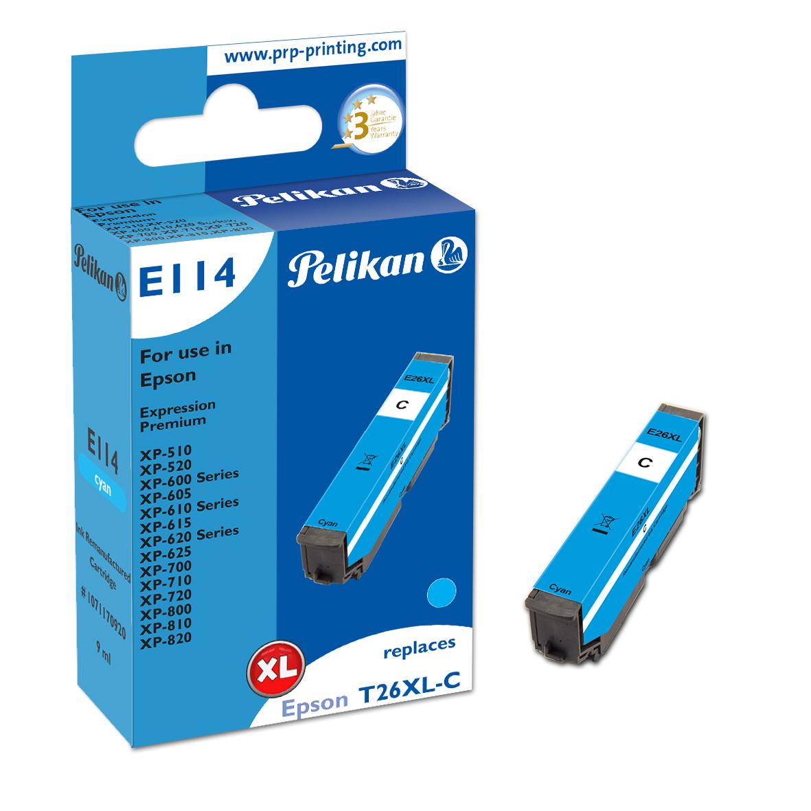 Pelikan E114 глава и патрон за мастиленоструен принтер 1 броя Съвместим Висок (XL) добив Синьо-зелен | JAR Computers Pelikan E114 глава и патрон за мастиленоструен принтер 1 броя Съвместим Висок (XL) добив Синьо-зелен