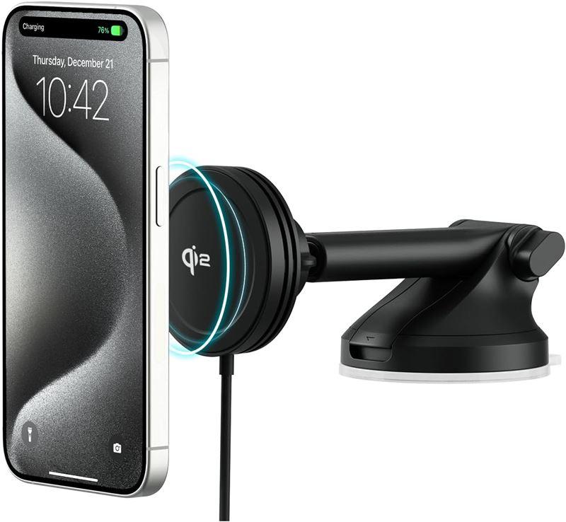 Поставка за таблото или стъклото на кола с безжично зареждане за iPhone с Magsafe - iOttie Velox Qi2 Wireless MagSafe Dash (черен) | JAR Computers Поставка за таблото или стъклото на кола с безжично зареждане за iPhone с Magsafe - iOttie Velox Qi2 Wireless MagSafe Dash (черен)
