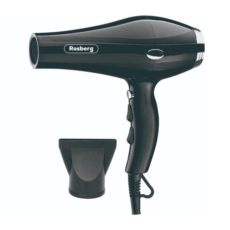 Сешоар Rosberg Premium RP51100T, 2000W, 2 скорости, 3 нива, Студена струя, Концентратор, Черен