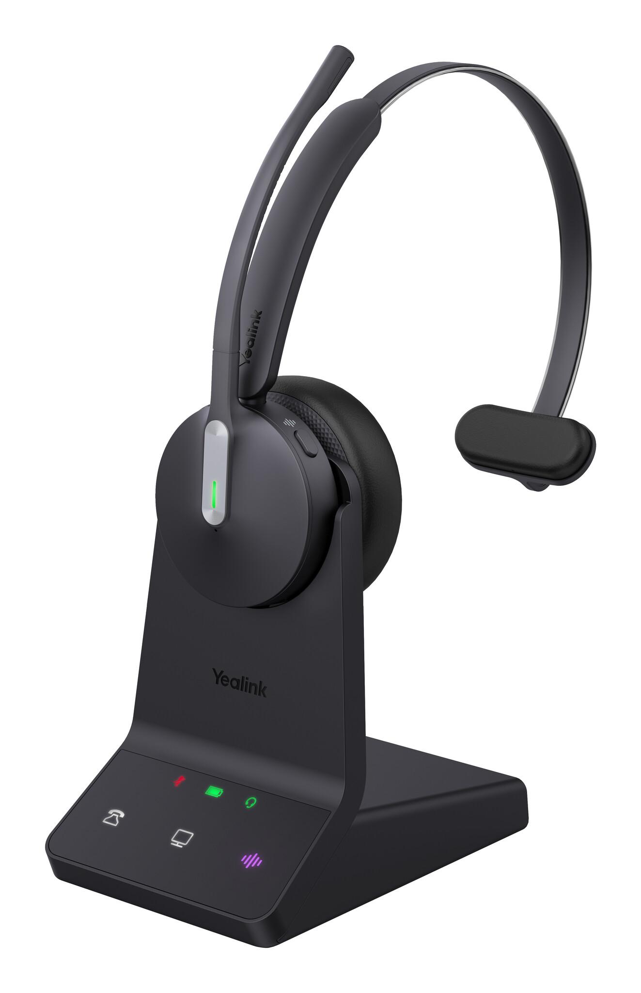 Yealink WH64 Mono UC Headset Слушалки Безжичен Лента за глава Офис/Център за обаждания UBS тип C Bluetooth Черен