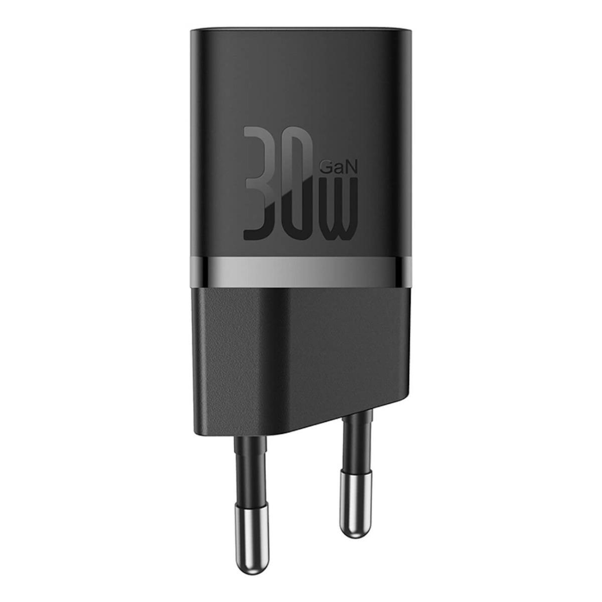 Захранване за ел. мрежа с USB-C изход с технология за бързо зареждане - Baseus GaN 5 Mini USB-C PD Fast Wall Charger 30W (P10110902117-Z1) (черен) | JAR Computers Захранване за ел. мрежа с USB-C изход с технология за бързо зареждане - Baseus GaN 5 Mini USB-C PD Fast Wall Charger 30W (P10110902117-Z1) (черен)