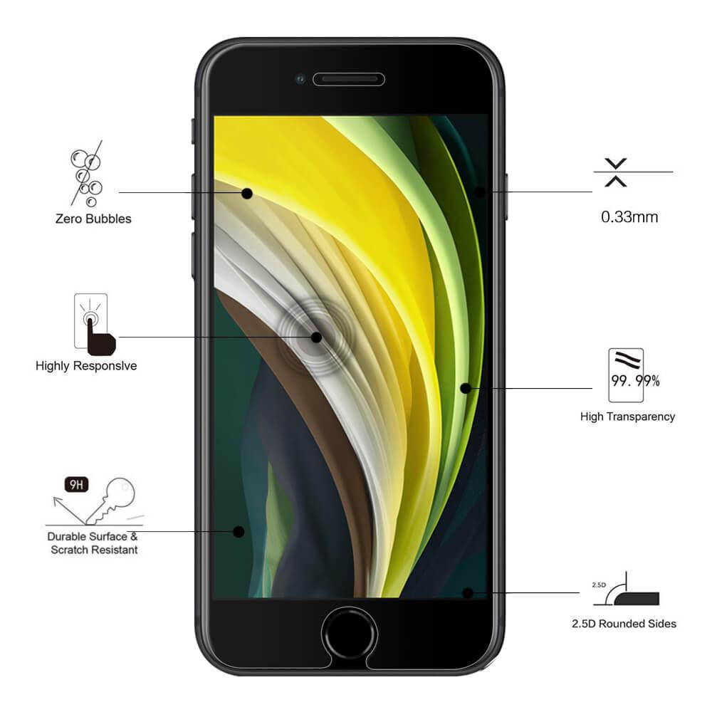 2 броя калено стъклено защитно покритие за дисплея на iPhone SE (2022), iPhone SE (2020), iPhone 8, iPhone 7, iPhone 6/6S - Ringke Invisible Defender ID Glass Tempered Glass 2.5D (прозрачен) | JAR Computers 2 броя калено стъклено защитно покритие за дисплея на iPhone SE (2022), iPhone SE (2020), iPhone 8, iPhone 7, iPhone 6/6S - Ringke Invisible Defender ID Glass Tempered Glass 2.5D (прозрачен)