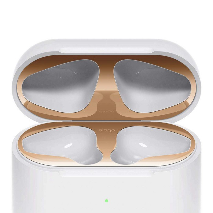 Elago AirPods Dust Guard - комплект метални предпазители против прах за Apple Airpods 2 with Wireless Charging Case (розово злато)