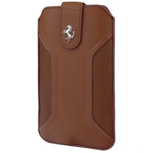 Кожен калъф за Samsung Galaxy Note 2, Nexus 5, LG G2, LG Pro и др. - Ferrari F12 Series Pouch Size XL (кафяв) | JAR Computers Кожен калъф за Samsung Galaxy Note 2, Nexus 5, LG G2, LG Pro и др. - Ferrari F12 Series Pouch Size XL (кафяв)