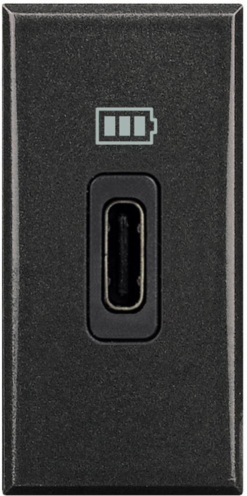 Розетка USB за зареждане тип C 1.5A 7.5W 1 мод. цвят Антрацит Axolute Bticino | JAR Computers Розетка USB за зареждане тип C 1.5A 7.5W 1 мод. цвят Антрацит Axolute Bticino