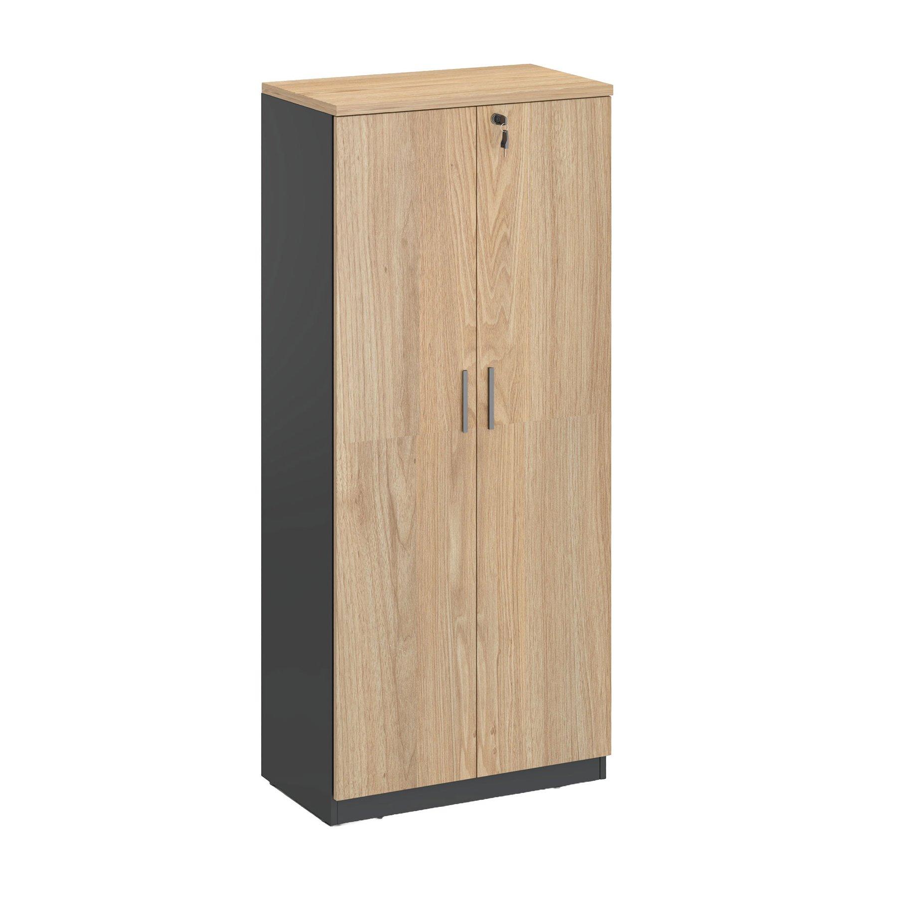 Шкаф RFG Monaco, 700 x 400 x 1600 mm, ПДЧ, бряст и черно