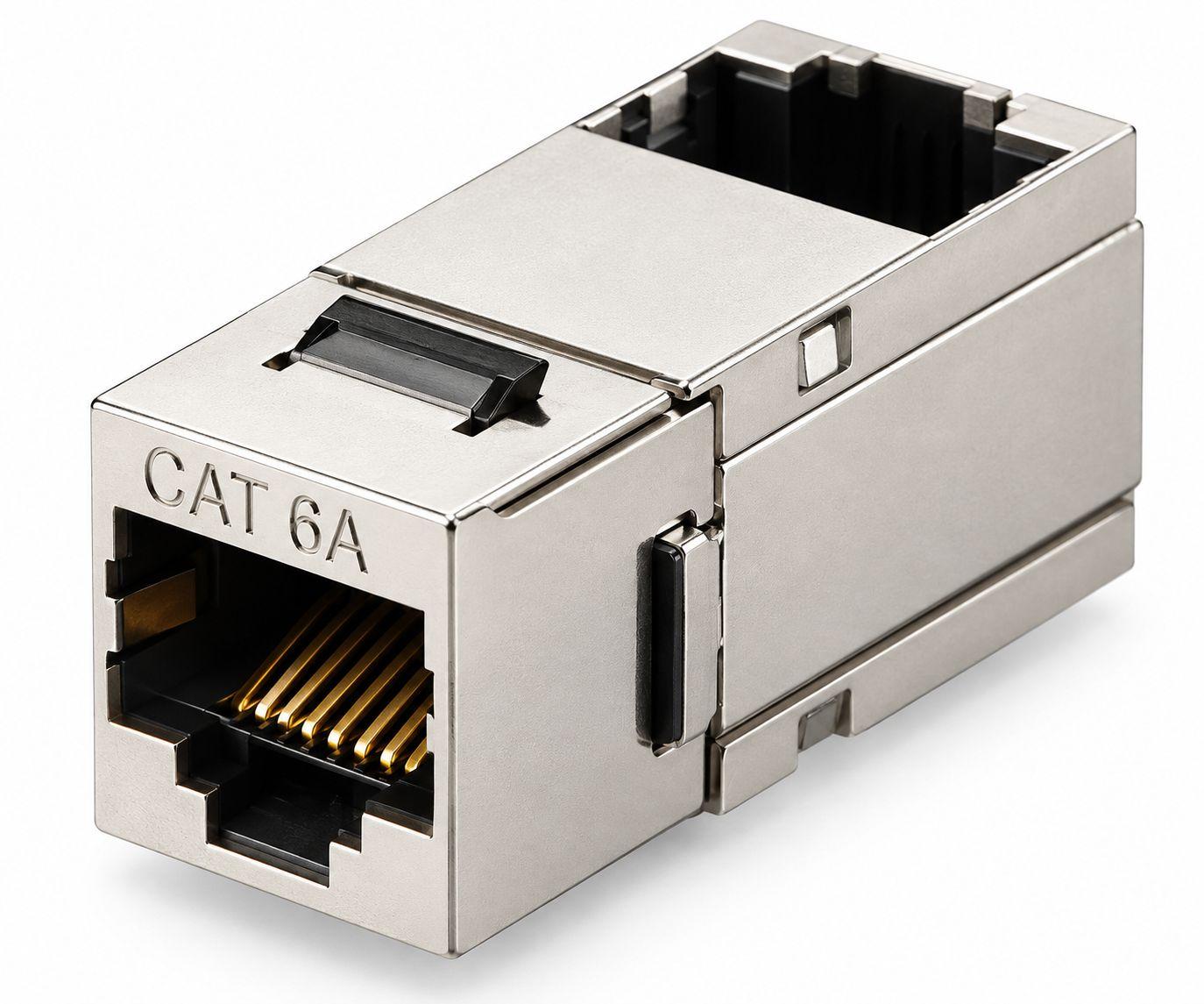 Свързваш модул RJ45-RJ45, STP Cat6
