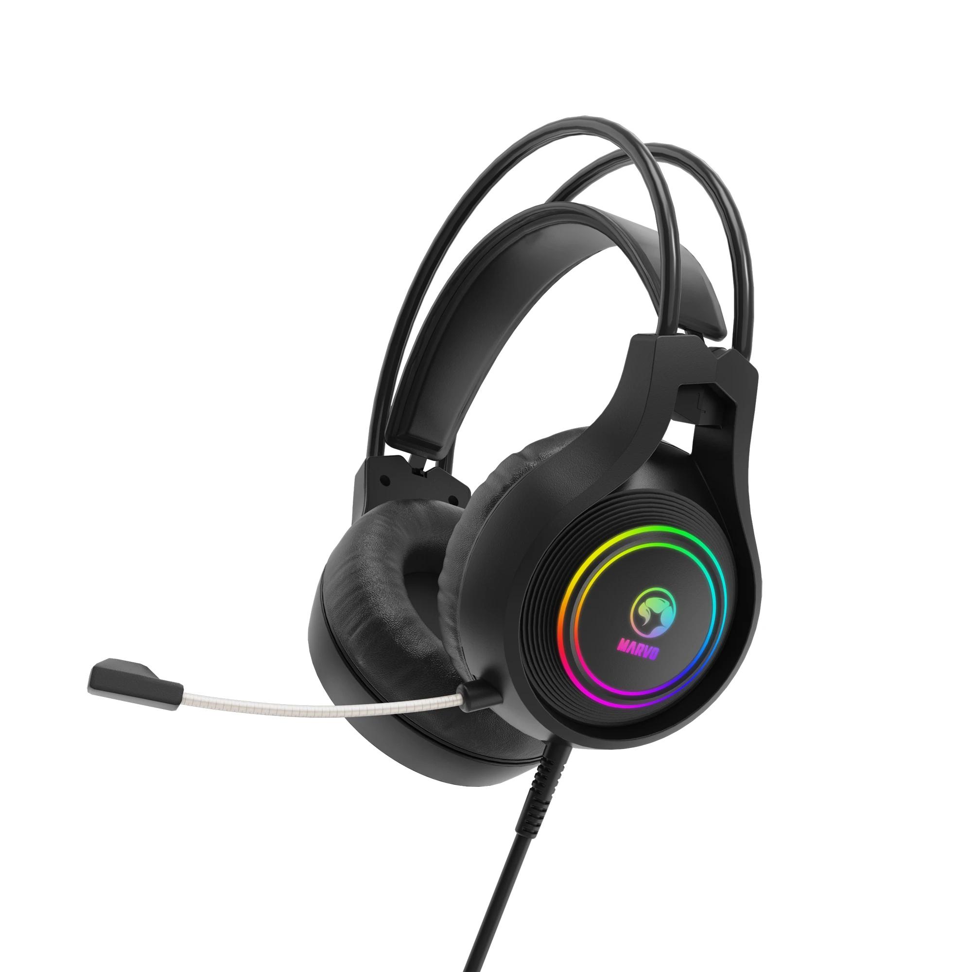 Marvo Геймърски слушалки Gaming Headphones HG8921 - 50mm, USB, RGB - MARVO-HG8921