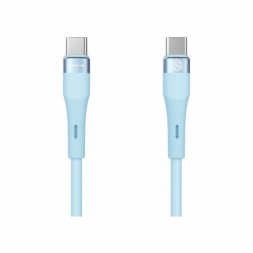 Nillkin Flowspeed Silicon USB-C to USB-C Cable 60W - кабел с бързо зареждане за устройства с USB-C порт (100 см) (син)