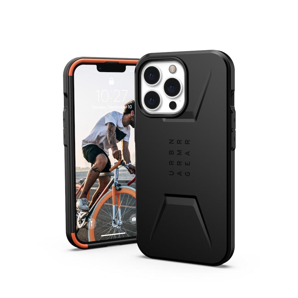 Удароустойчив хибриден кейс с вграден магнитен конектор (MagSafe) за iPhone 13 Pro - Urban Armor Gear Civilian MagSafe Case (черен) | JAR Computers Удароустойчив хибриден кейс с вграден магнитен конектор (MagSafe) за iPhone 13 Pro - Urban Armor Gear Civilian MagSafe Case (черен)