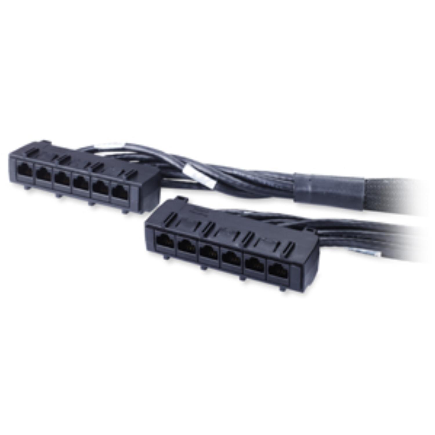 APC 60ft Cat6 UTP, 6x RJ-45 - 6x RJ-45 мрежов кабел Черен 18,29 м U/UTP (UTP)