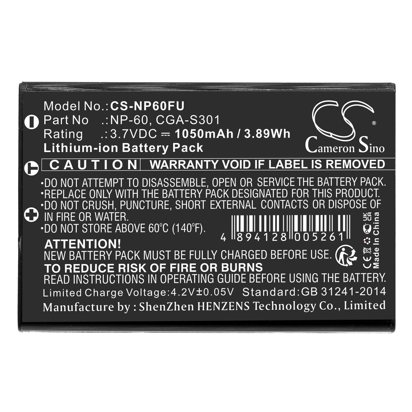 Батерия за фотоапарат FUJI NP60 LiIon 3.7V 1050mAh Cameron Sino | JAR Computers Батерия за фотоапарат FUJI NP60 LiIon 3.7V 1050mAh Cameron Sino