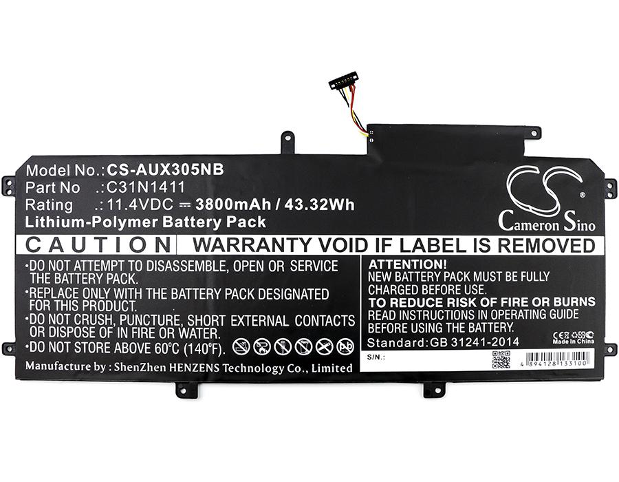 Батерия за лаптоп  C31N1411, Asus ZenBook UX305C, UX305CA, UX305F, UX305FA, 11.4V, 3800 mAh CAMERON SINO | JAR Computers Батерия за лаптоп  C31N1411, Asus ZenBook UX305C, UX305CA, UX305F, UX305FA, 11.4V, 3800 mAh CAMERON SINO