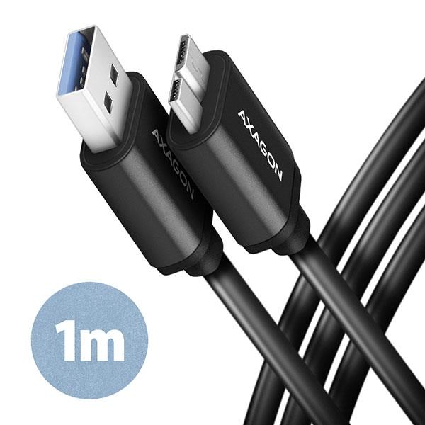 Cable USB3 A-Micro B, M/M, 1m, AXAGON BUMM3-AM10AB | JAR Computers Cable USB3 A-Micro B, M/M, 1m, AXAGON BUMM3-AM10AB