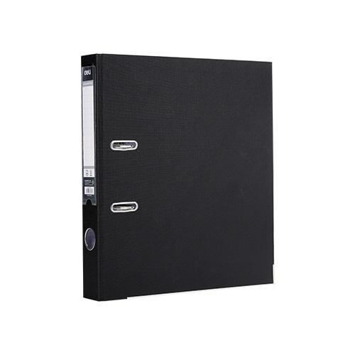 Класьор Deli, РР, A4, 50 мм, метален кант, сменяем етикет, черен | JAR Computers Класьор Deli, РР, A4, 50 мм, метален кант, сменяем етикет, черен