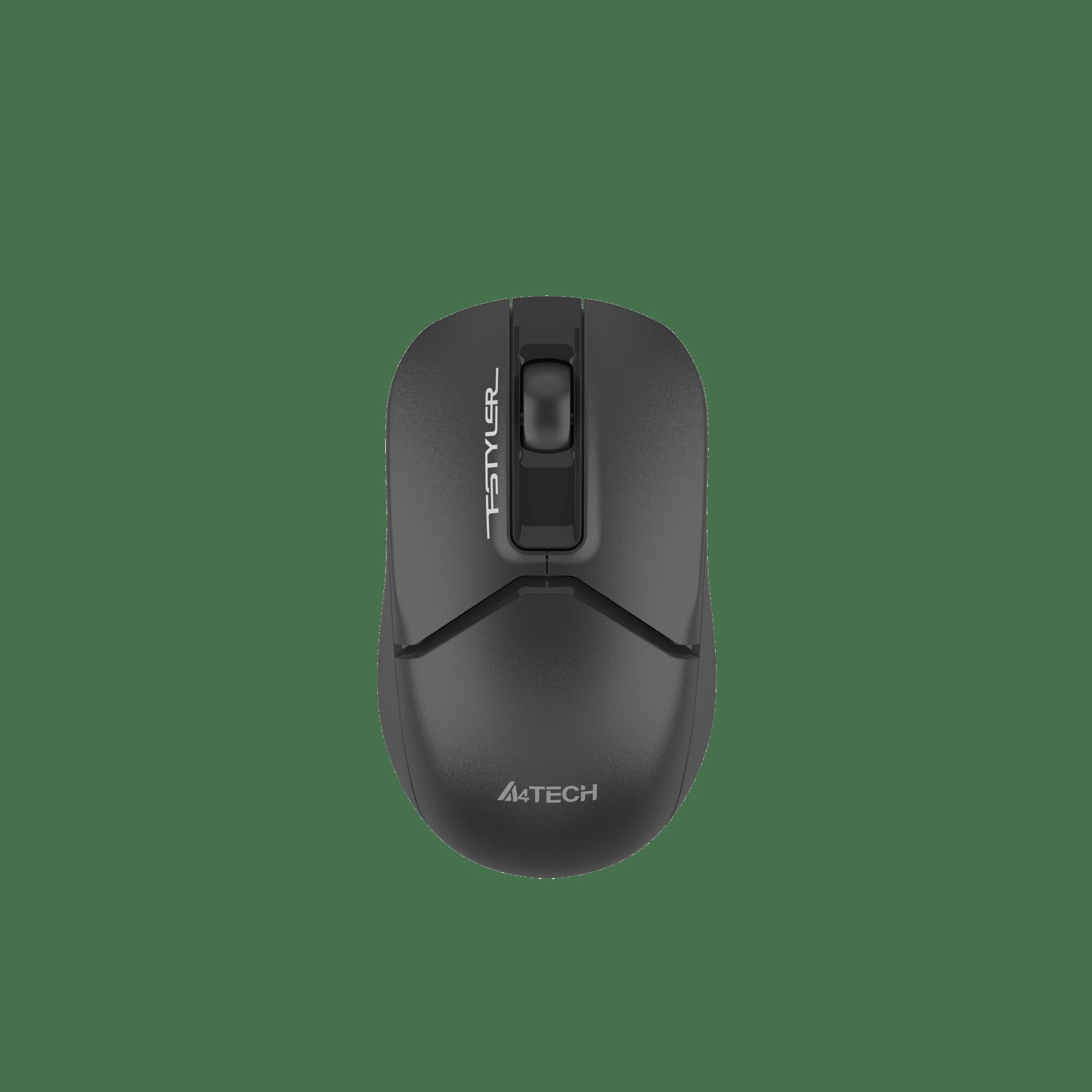 Мишка A4Tech Fstyler FG12S, безжична, безшумна, 3 бутона, AA, черна