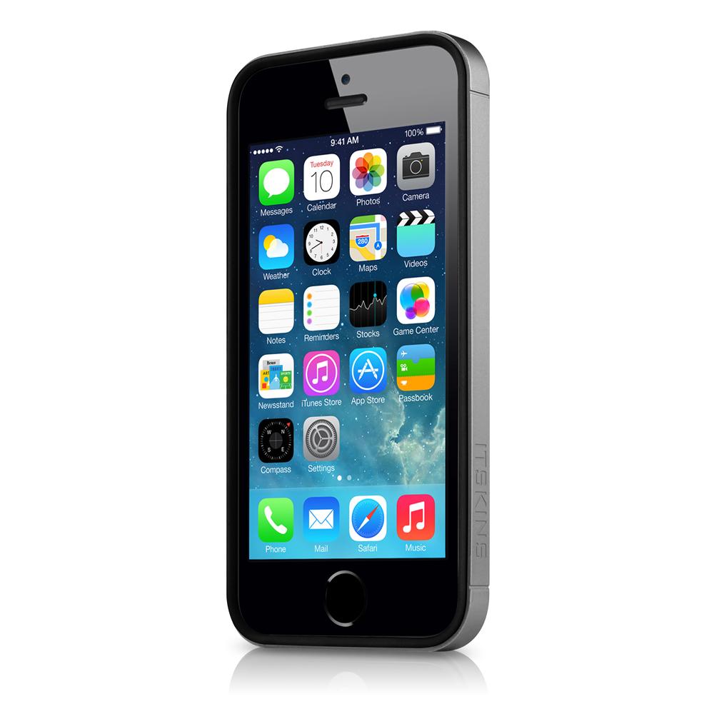 Силиконов бъмпер за iPhone 5S, iPhone 5, iPhone SE - Itskins Heat Bumper (черен-сив) | JAR Computers Силиконов бъмпер за iPhone 5S, iPhone 5, iPhone SE - Itskins Heat Bumper (черен-сив)