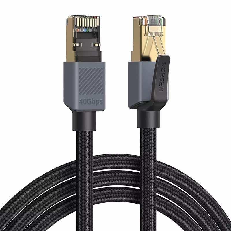 Здрав Gigabit Ethernet RJ45 Cat8 кабел с въжена оплетка - Ugreen NW343 RJ45 Cat8 F/FTP, 40 Gbps, 2000 Mhz Gigabit Network Cable (500 см) | JAR Computers Здрав Gigabit Ethernet RJ45 Cat8 кабел с въжена оплетка - Ugreen NW343 RJ45 Cat8 F/FTP, 40 Gbps, 2000 Mhz Gigabit Network Cable (500 см)